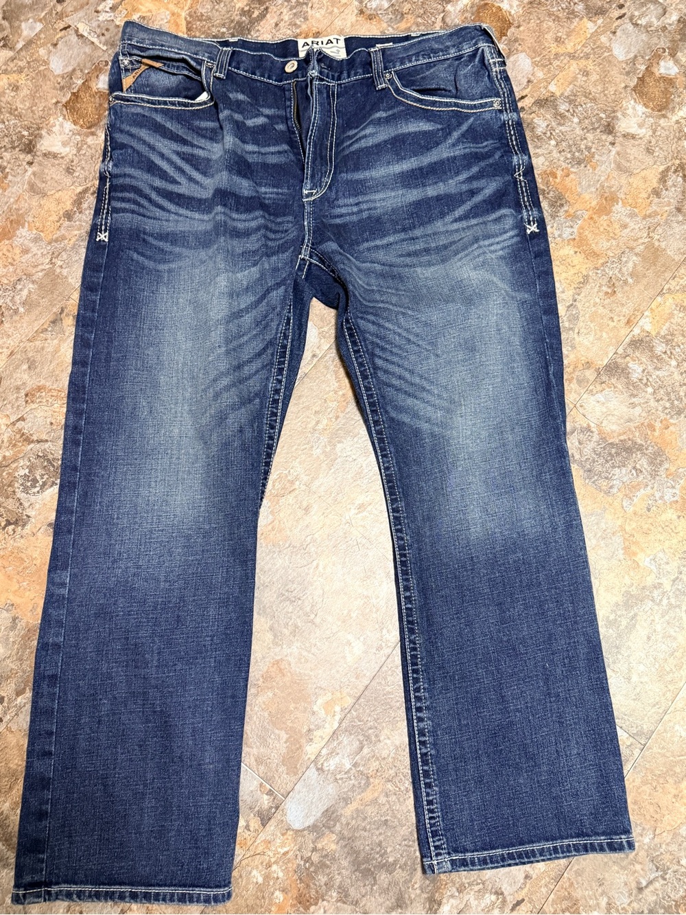 Ariat Men's M4 relaxed boot cut Jeans with Faded Whiskering